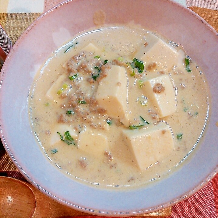 豆乳でまろやか味豆腐マーボー